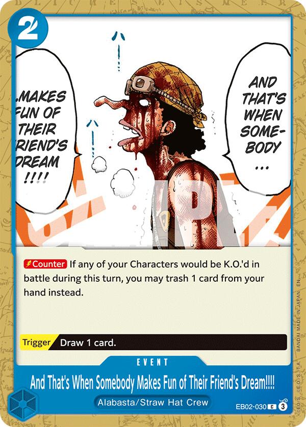 And That's When Somebody Makes Fun of Their Friend's Dream!!!! [Extra Booster: Memorial Collection]