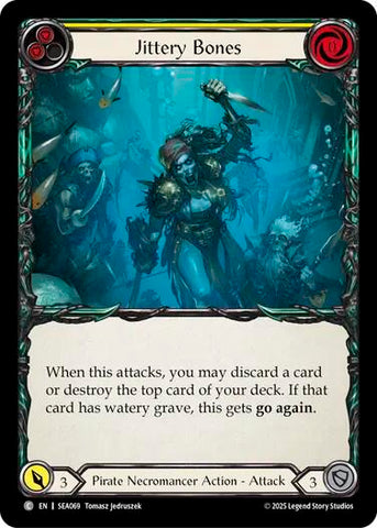 Jittery Bones (Yellow) [SEA069] (High Seas)  Rainbow Foil