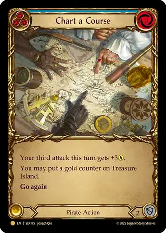 Chart a Course (Blue) (Treasure) [SEA175] (High Seas)  Cold Foil