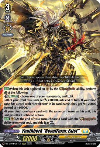 Youthberk "RevolForm: Exist" (DZ-BT08/011EN) [DZ-BT08: Knights 0f Rebirth]