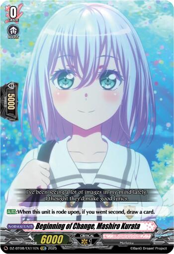 Beginning of Change, Mashiro Kurata (DZ-BT08/EX11EN) [DZ-BT08: Knights 0f Rebirth]