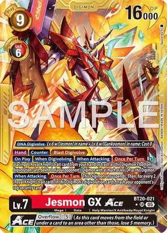 Jesmon GX ACE [BT20-021] (Gold Border) [Advanced Booster Digimon Generation]