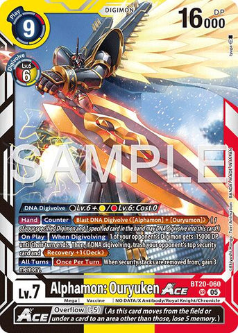 Alphamon: Ouryuken ACE [BT20-060] (Reprint) [Advanced Booster Digimon Generation]