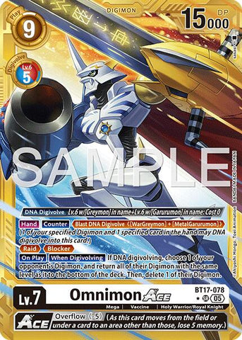Omnimon ACE [BT17-078] (Gold Border) [Advanced Booster Digimon Generation]