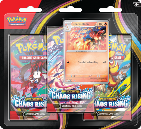 *Pre-Order* Pokémon - Mega Evolution: Chaos Rising - 3 Pack Blister (Charmeleon)