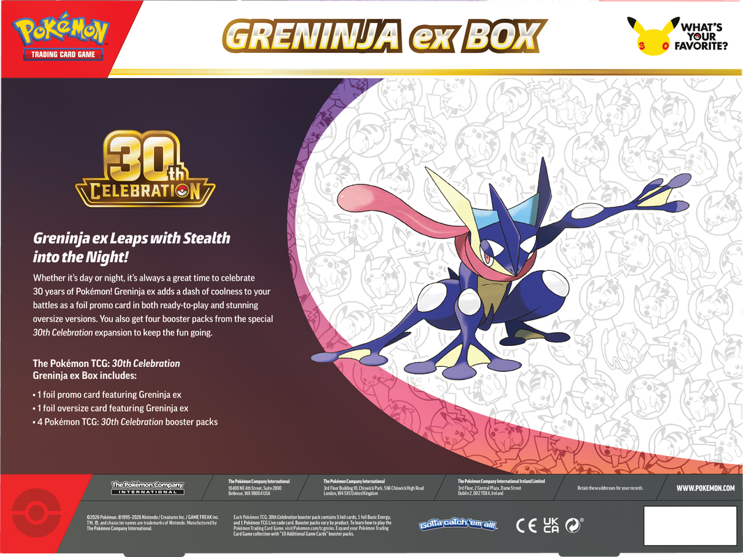 Pokémon - 30th Celebration - Greninja Ex Collection Box